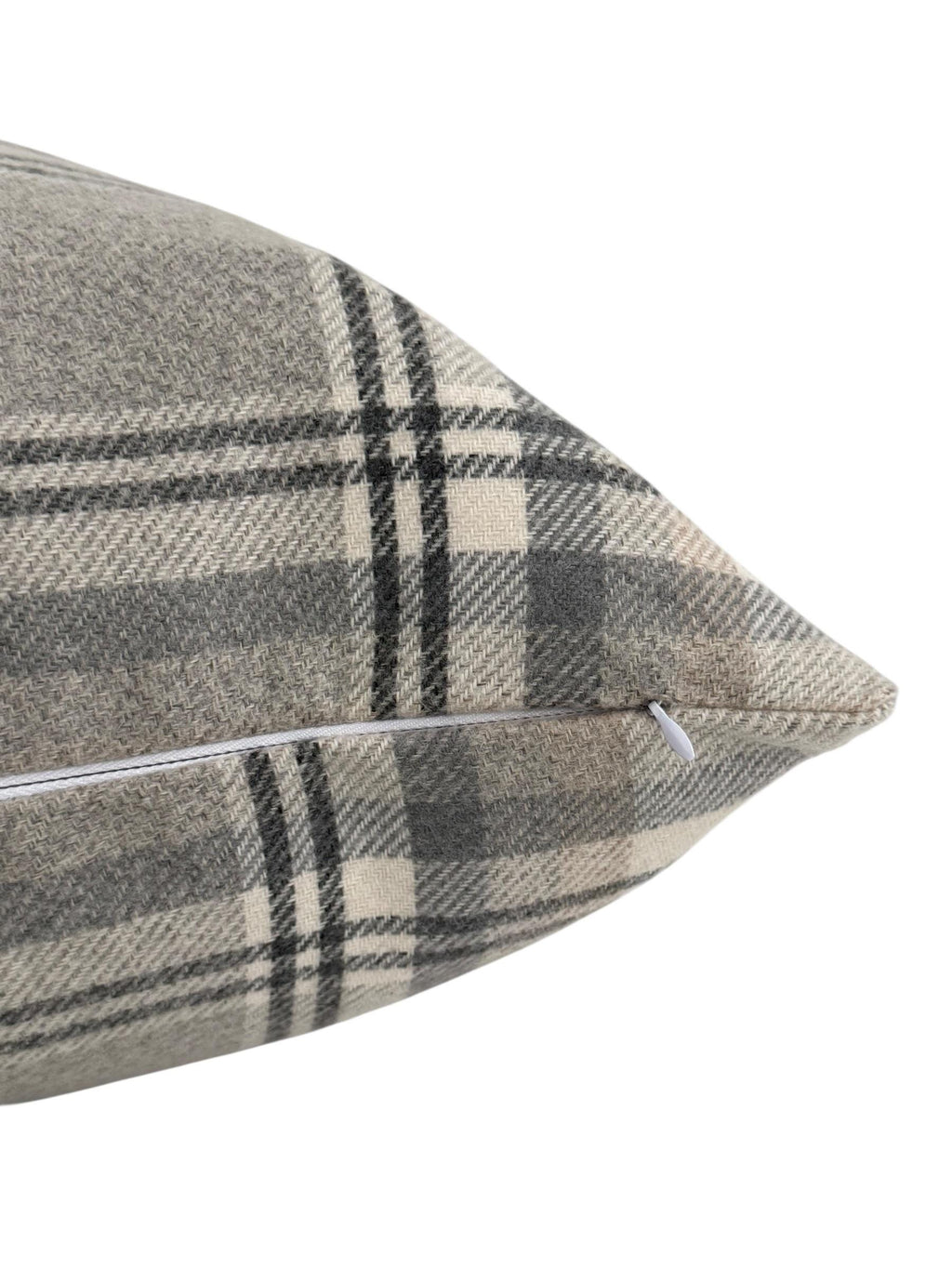 Neutral Plaid Pillow Cover, Gray Beige Farmhouse Cushion, Modern Rustic Decor
