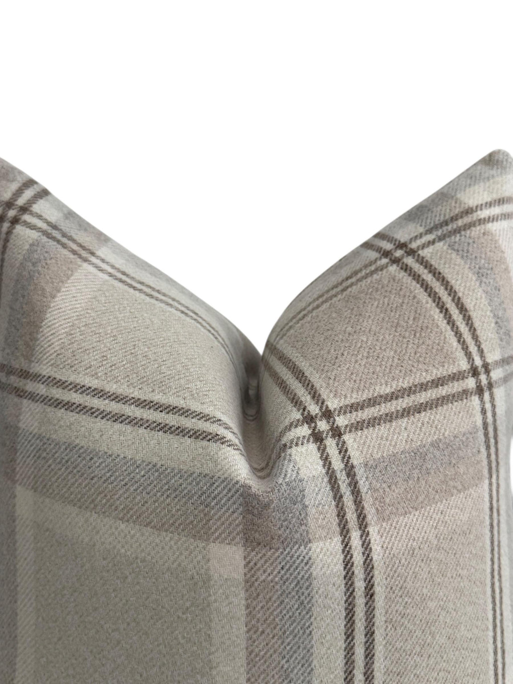 Taupe Plaid Pillow Cover, Neutral Throw Cushion, Farmhouse Modern Rustic Decor, Handmade USA