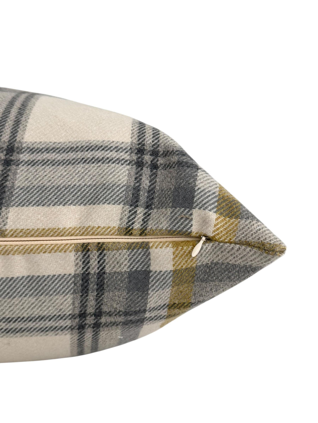 Gray Mustard Plaid Pillow Cover, Farmhouse Accent Cushion, Modern Rustic Decor