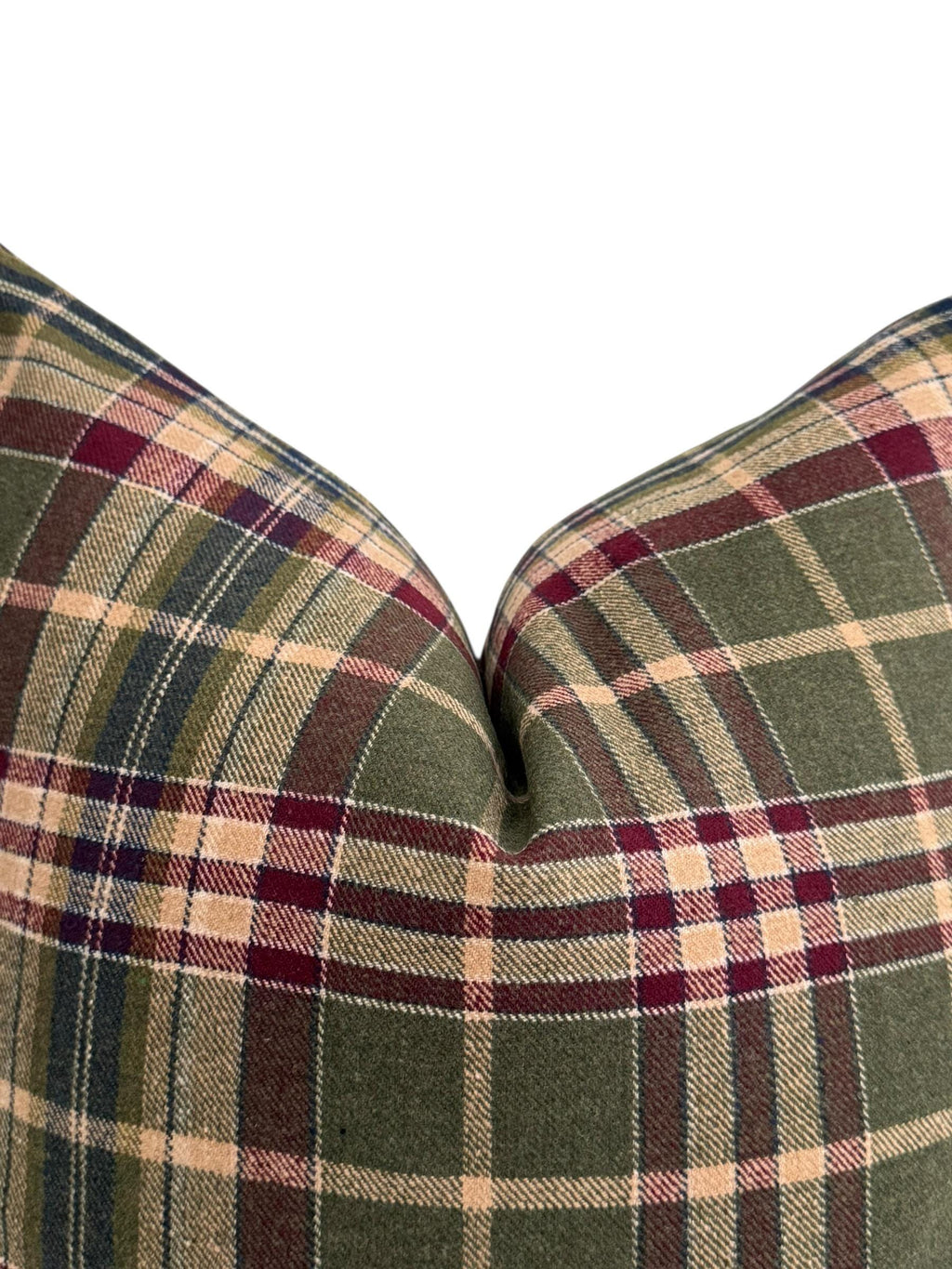 Green Red Plaid Pillow Cover, Tartan Lodge Cushion, Rustic Farmhouse Decor