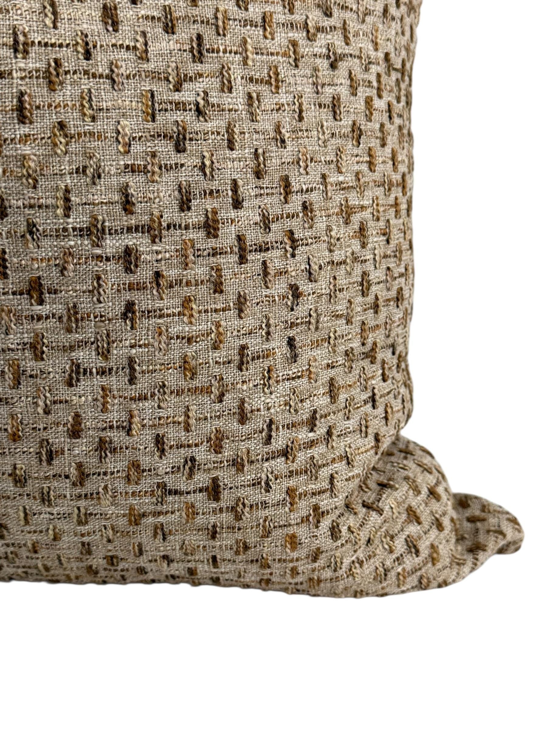 Beige Plaid Pillow Cover, Olive and Blue Check Cushion, Rustic Farmhouse Throw Pillow, Cozy Cabin Decor, Wool-Look Tartan Accent Pillow