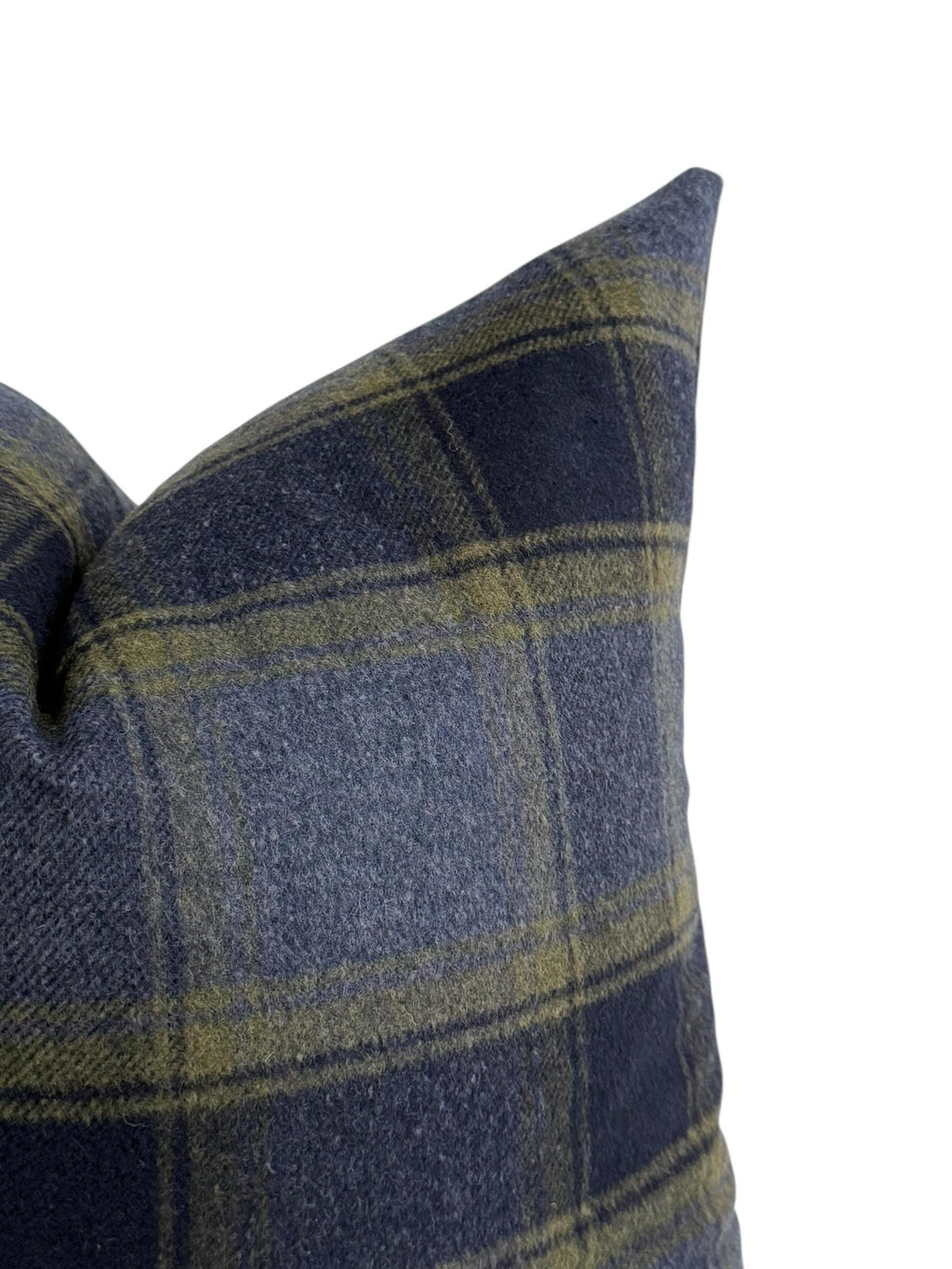 Beige Plaid Pillow Cover, Olive and Blue Check Cushion, Rustic Farmhouse Throw Pillow, Cozy Cabin Decor, Wool-Look Tartan Accent Pillow