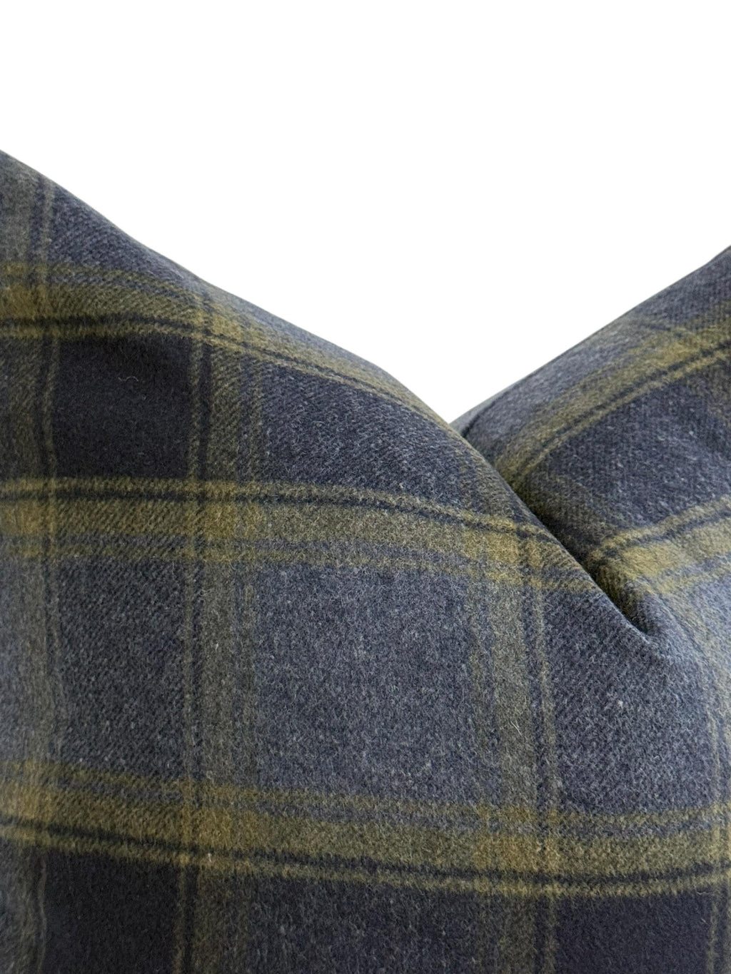 Beige Plaid Pillow Cover, Olive and Blue Check Cushion, Rustic Farmhouse Throw Pillow, Cozy Cabin Decor, Wool-Look Tartan Accent Pillow
