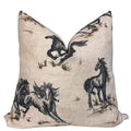 Wild Horse Linen Pillow Cover, Equestrian Farmhouse Decor
