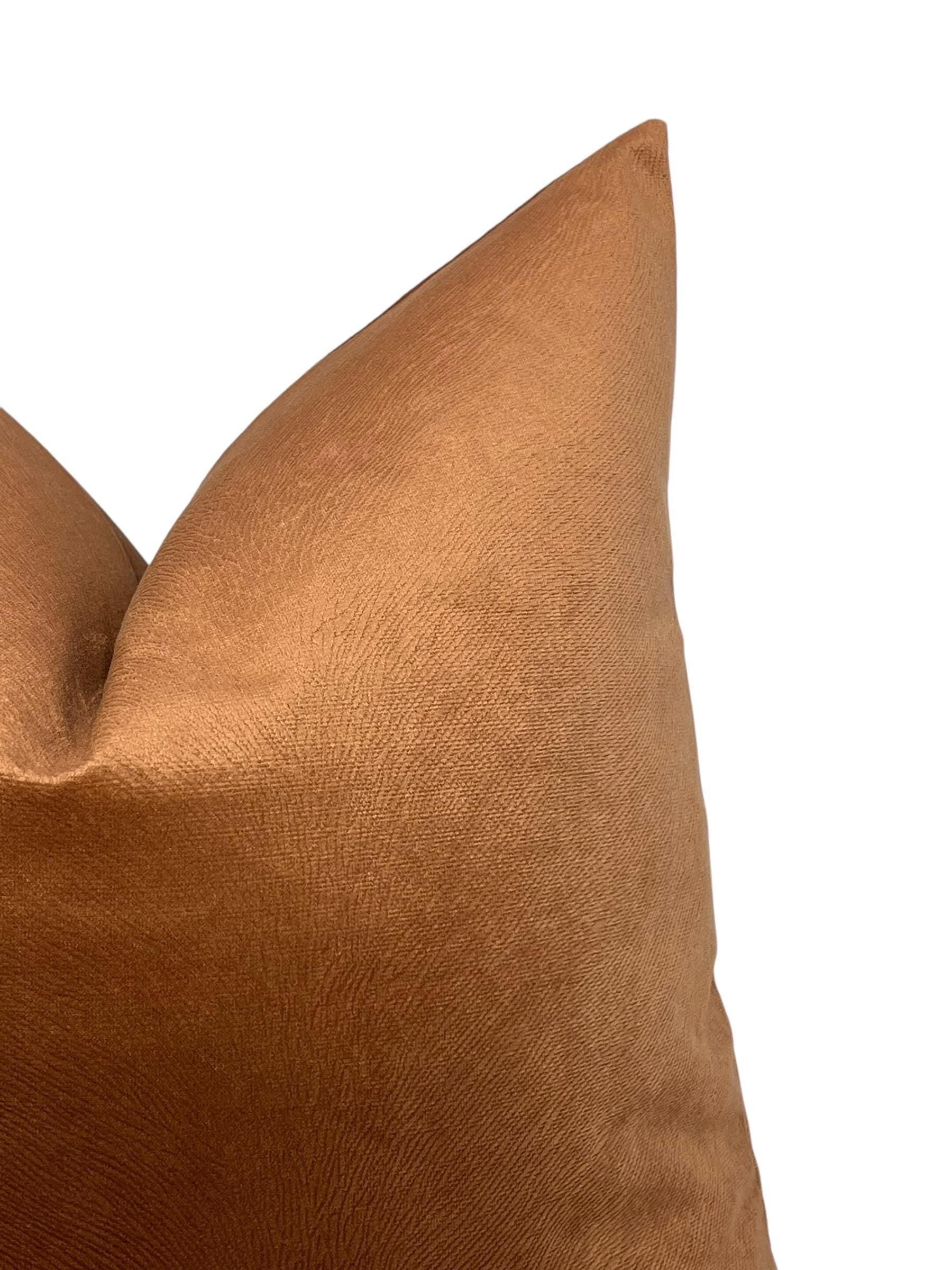 Rust Velvet Pillow Cover, Terracotta Burnt Orange Cushion, Handmade USA
