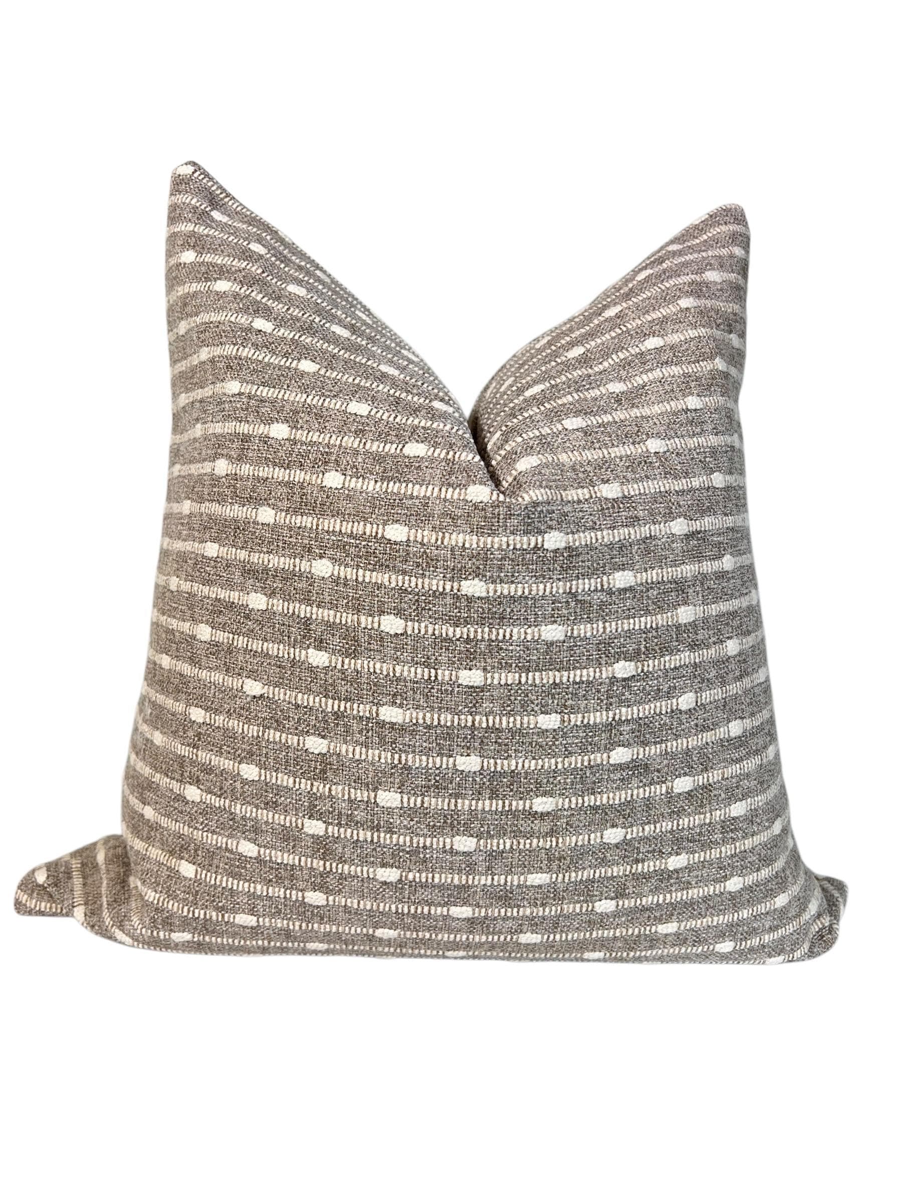Woven Striped Pillow Cover, Raised Dotted Stripe Cushion