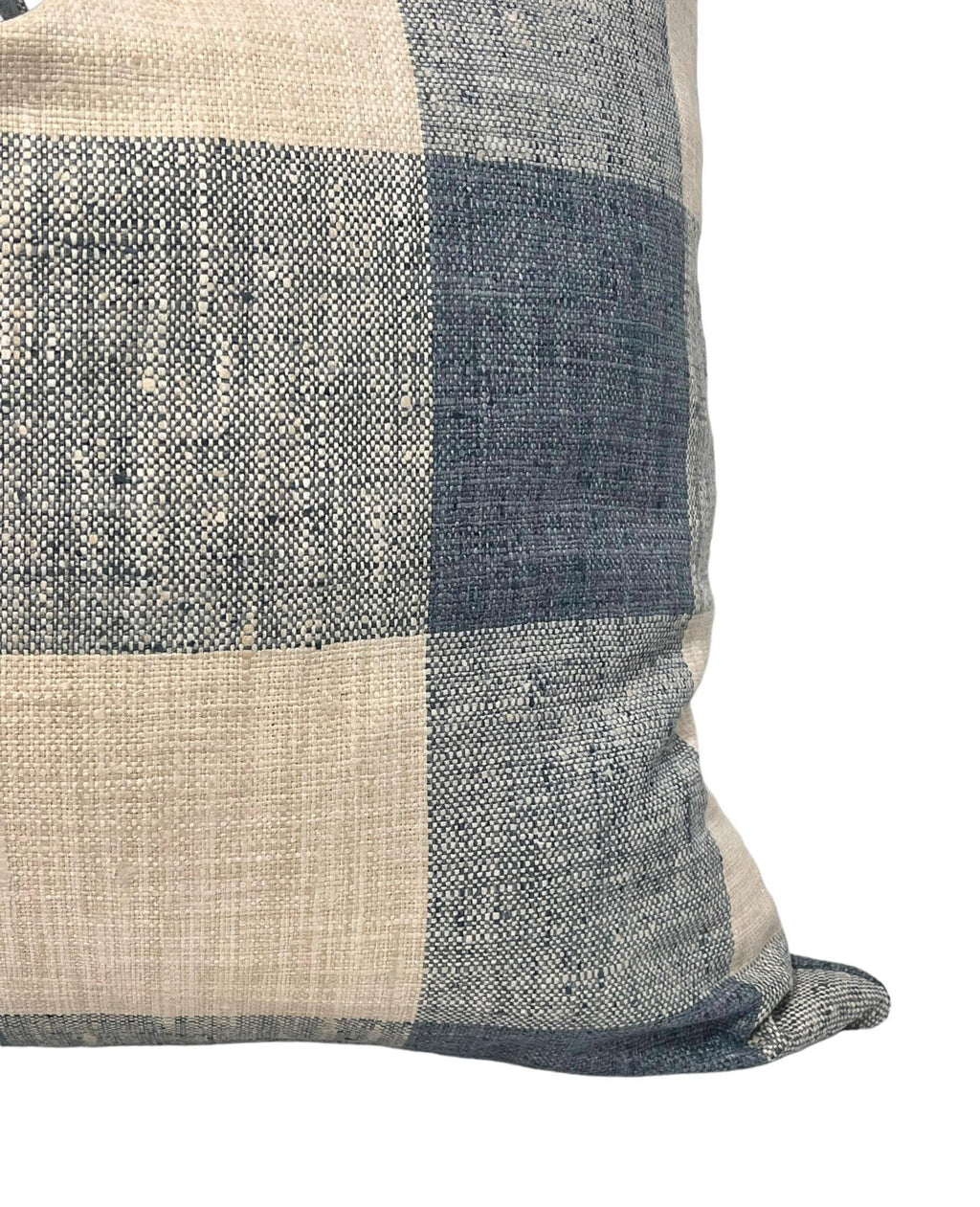 Blue and Beige Buffalo Check Pillow Cover, Farmhouse Decor