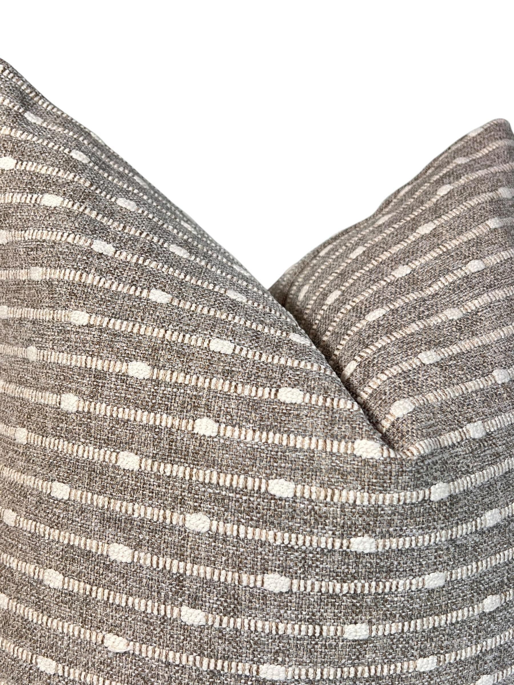 Woven Striped Pillow Cover, Raised Dotted Stripe Cushion