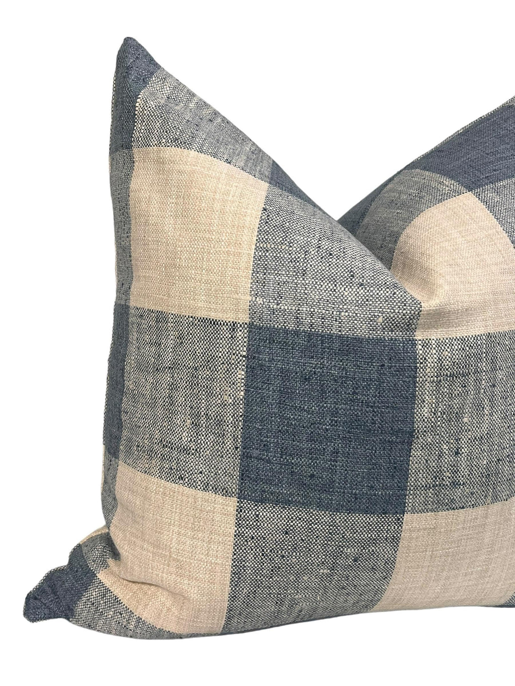 Blue and Beige Buffalo Check Pillow Cover, Farmhouse Decor