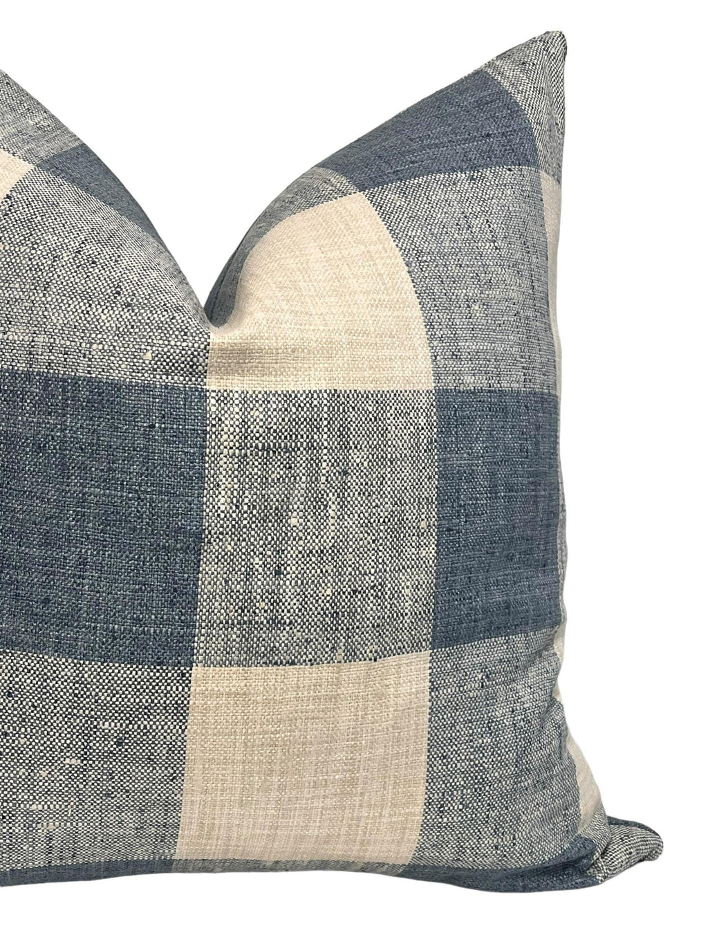 Blue and Beige Buffalo Check Pillow Cover, Farmhouse Decor