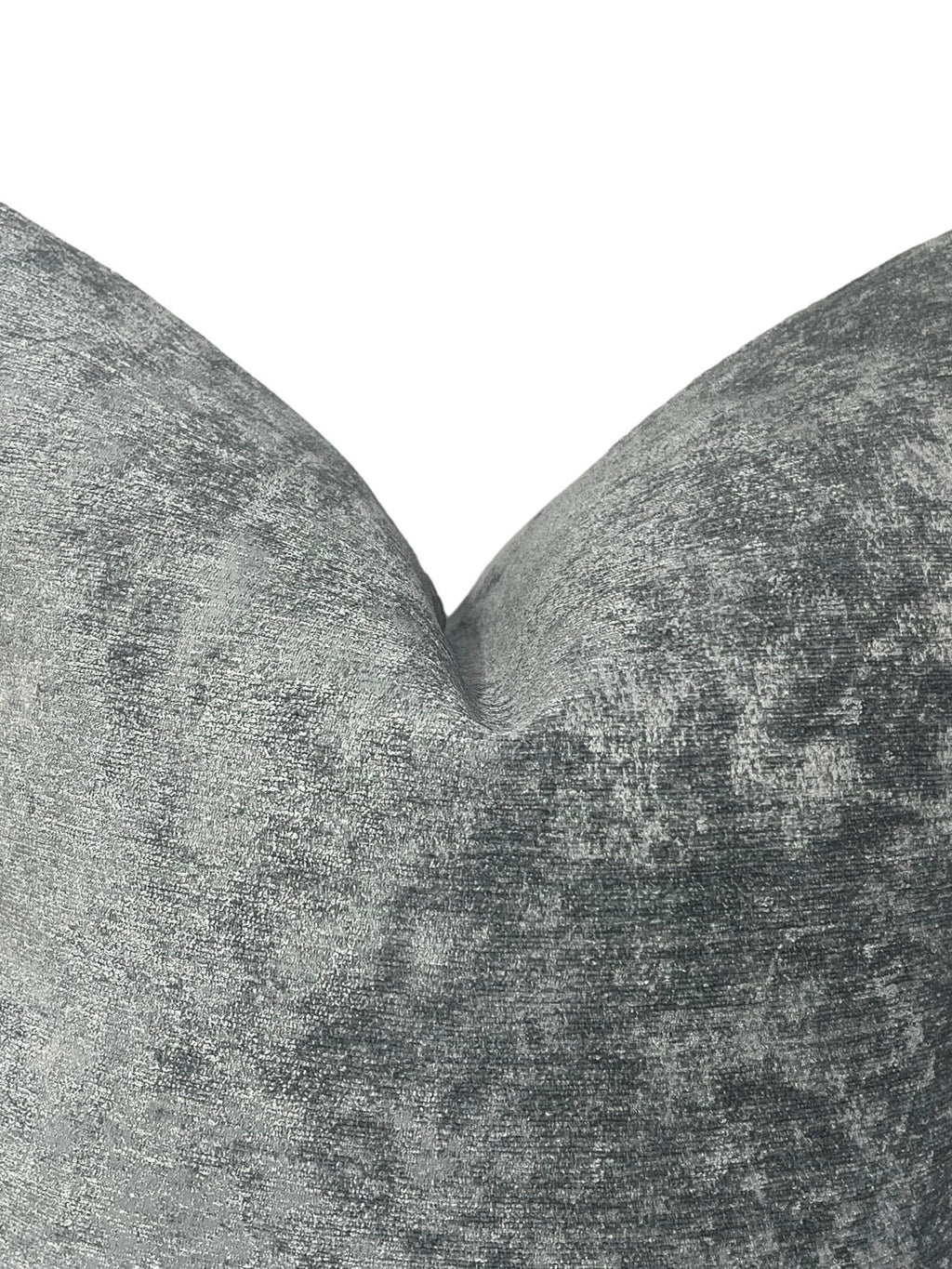Textured Velvet Pillow Cover, Handmade Gray Decorative Cushion