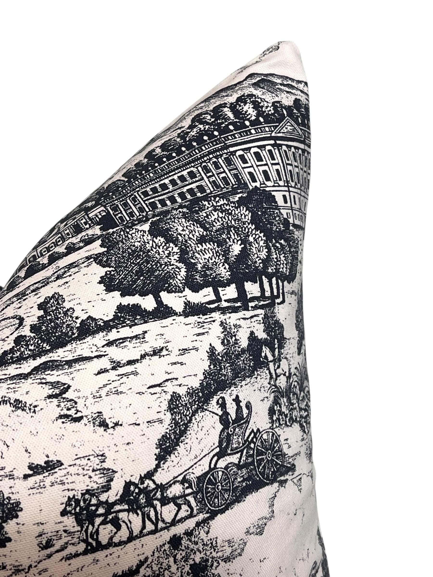 French Country Toile Pillow Cover, Vintage Farmhouse Throw Pillow