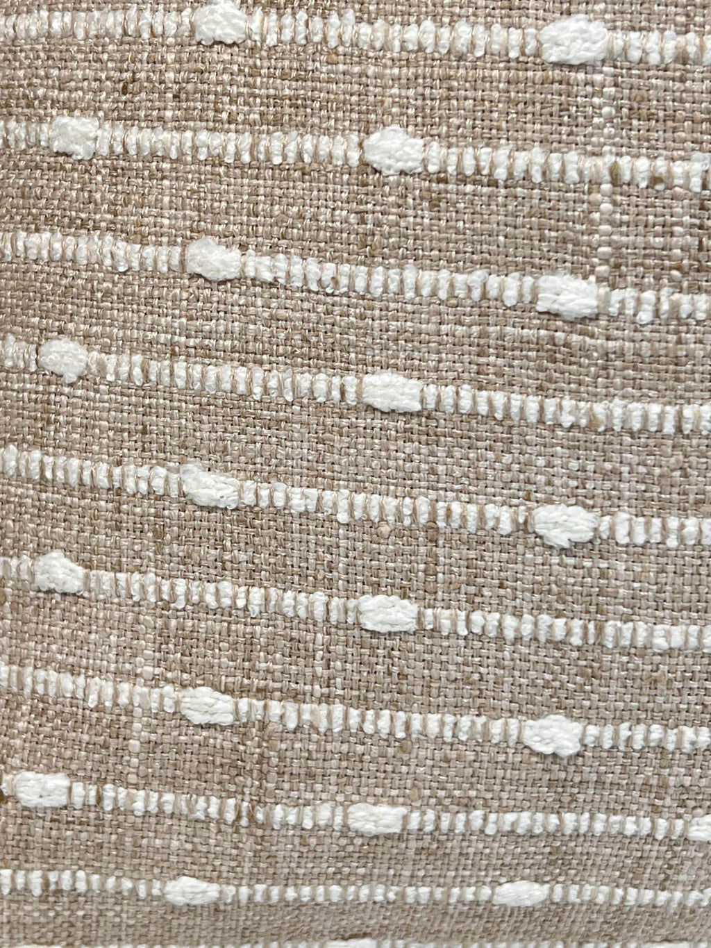 Tan Woven Stripe Pillow Cover, Boho Dotted Cushion