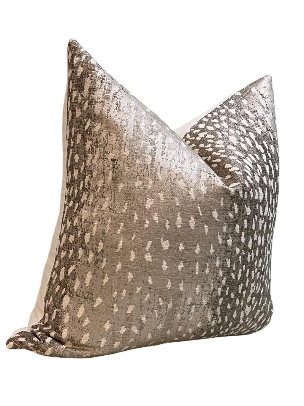 Gray Antelope Print Pillow Cover, Spotted Animal Pillow, Handmade