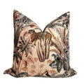 Jungle Safari Pillow Cover, Tropical Wildlife Accent Cushion, Handmade