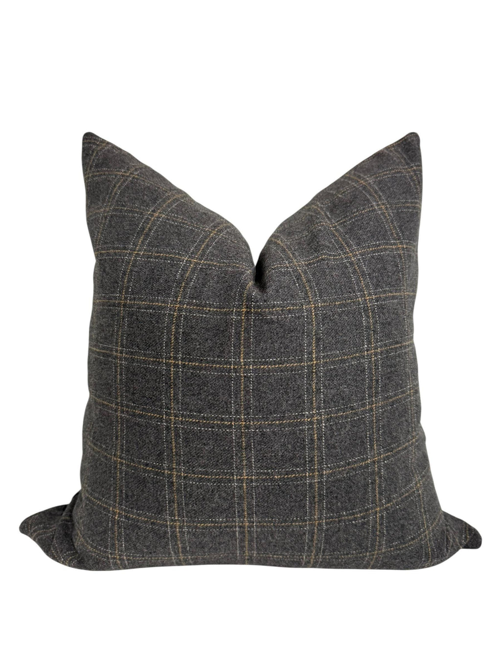 Dark Gray Plaid Pillow Cover: Farmhouse Cabin Decor