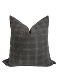 Dark Gray Plaid Pillow Cover: Farmhouse Cabin Decor