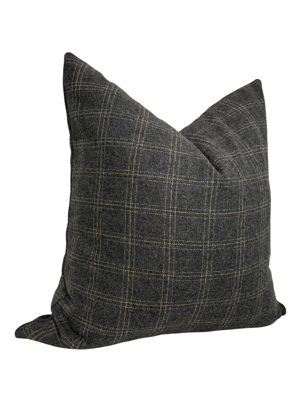 Dark Gray Plaid Pillow Cover: Farmhouse Cabin Decor