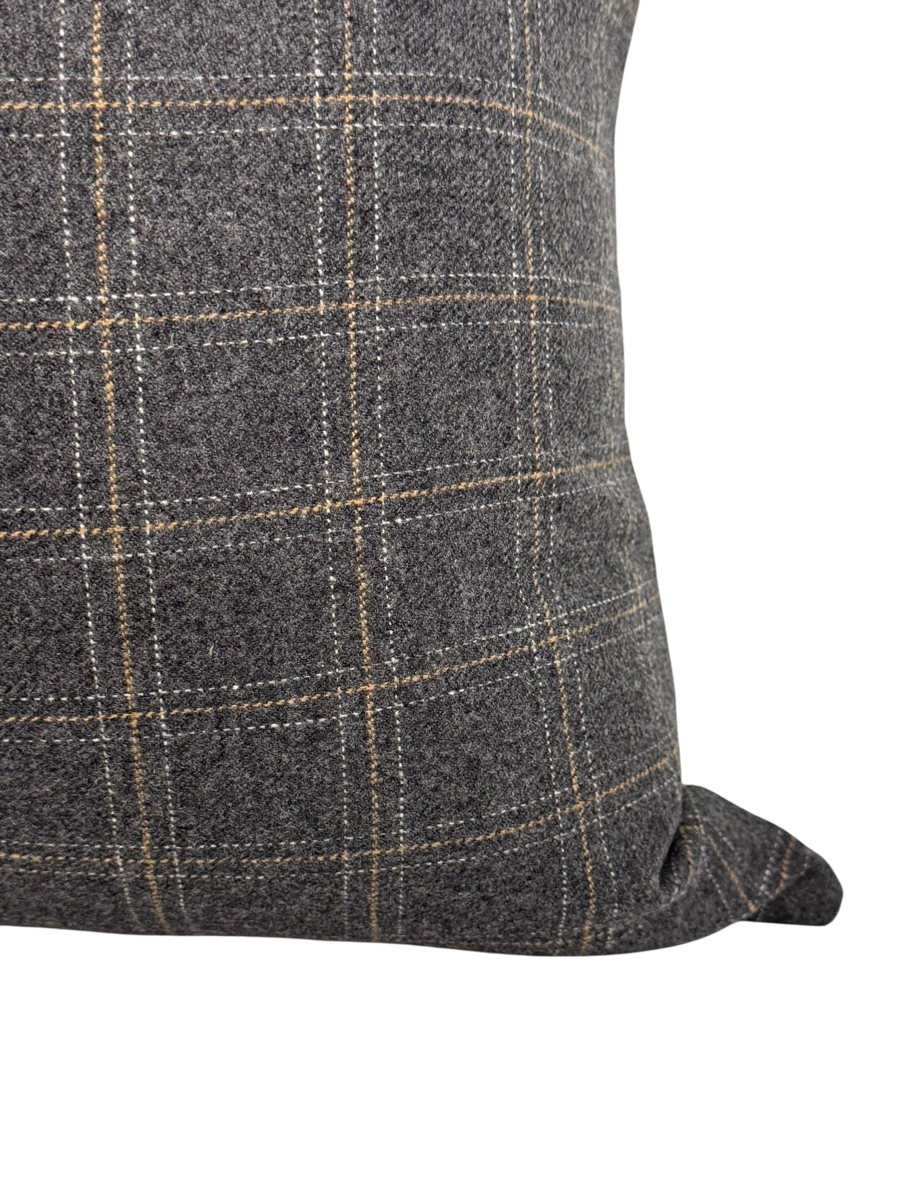 Dark Gray Plaid Pillow Cover: Farmhouse Cabin Decor